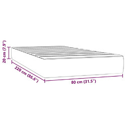 vidaXL Matelas de lit à ressorts ensachés rose 80x220x20 cm velours pas cher