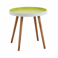 Aubry Gaspard Table d'appoint ronde en bois et MDF laqué vert anis.