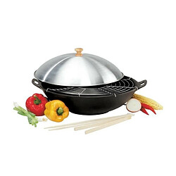 BAUMALU - 382860 - Wok fonte - Diametre 36cm - 4 pieces - Noir