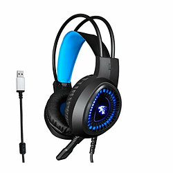 V1000 Casque Heavy Bass Internet Cafe E-Sport Jeu Casque Lumineux 7.1 Canal Usb / 3.5Mm Casque Blue_7.1 Interface Usb 