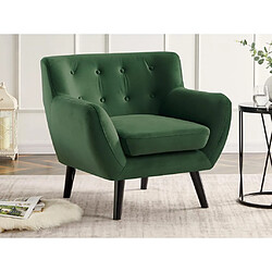 Vente-Unique Fauteuil en velours vert sapin SERTI II