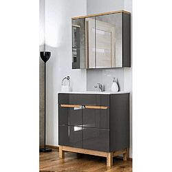 Ac-Deco Ensemble meuble vasque + miroir - Gris - 60 cm - Bali Gray