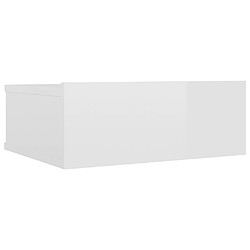 Maison Chic Table de chevet,Table de nuit,Table d'appoint pour salon flottante Blanc brillant 40x30x15 cm Aggloméré -MN46548