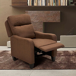 LE ROI DU RELAX Fauteuil inclinable Relax avec repose-pieds en tissu Kyoto, Couleur: Marron