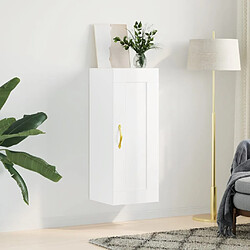 vidaXL Armoire murale blanc brillant 34,5x34x90 cm bois d'ingénierie