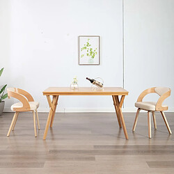 Maison Chic Lot de 2 Chaises à manger,Chaise pour cuisine,Solide Structure crème bois courbé et similicuir -MN82820