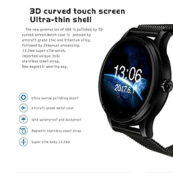 Wewoo Montre connectée or 1.22 pouces intelligente d'affichage d'écran de pouce, IP54 imperméable, podomètre de / moniteur de fréquence cardiaque / temps réel / rappel de WeChat, compatible avec les téléphones androïdes et d'iOS pas cher