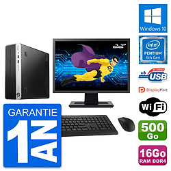 PC HP 400 G4 SFF Ecran 22" Intel G4400 RAM 16Go Disque Dur 500Go Windows 10 Wifi · Occasion 