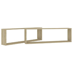 Avis vidaXL Étagères cube murales 2 pcs chêne sonoma bois d'ingénierie