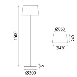 Acb Lampadaire Stilo 1x15W Noir