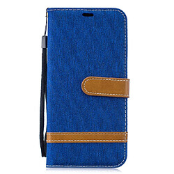 Etui en PU tissu jeans de couleur assortie bleu clair pour votre Huawei P30 Lite