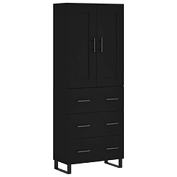 vidaXL Buffet haut Noir 69,5x34x180 cm Bois d'ingénierie