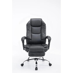 Acheter Decoshop26 Fauteuil de bureau ergonomique en synthétique noir avec repose-pieds et accoudoirs BUR10375