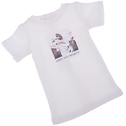 tenue de mode impression t-shirt pour 1/6 blythe poupée habiller accessoire blanc