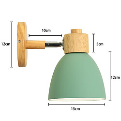 Stoex 2X Applique Murale Nordique en Bois, Applique Murale Moderne Lampe Murale Rétro Vintage Pour Intérieur Chambre Café Bar Salon Vert pas cher