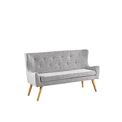 Beliani Canapé banquette 2 places en tissu gris clair SKIBBY pas cher