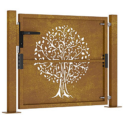 Acheter vidaXL Portail de jardin 105x105 cm acier corten conception de l'arbre