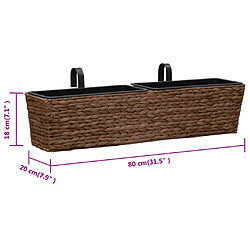 vidaXL Pots de fleurs 2 pcs jacinthe d'eau marron pas cher