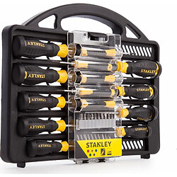 Stanley Stht0-62141 Set de Tournevis 34 Pièces - 13 Tournevis et 20 Embouts - Tournevis Phillips et Torx + Tournevis de Précision - Valise en matière Synthétique - Lames en Acier Inoxydable -