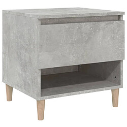 vidaXL Table de chevet Gris béton 50x46x50 cm Bois d'ingénierie