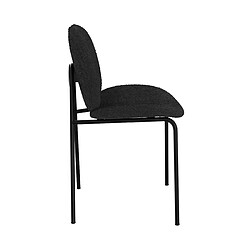 Acheter Rendez Vous Deco Chaise Iris en tissu bouclé noir et pieds en métal noir (lot de 2)