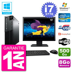 PC Lenovo M82 SFF Ecran 19" i7-3770 RAM 8Go Disque 500Go Graveur DVD Wifi W7 - Occasion