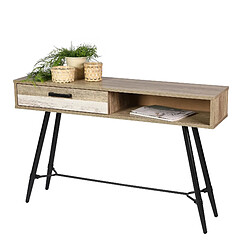 MEUBLE DE RANGEMENT CONSOLE DECORE AVEC RANGEMENT STRUCTURE EN METAL NOIR 120X30XH77CM+Urban Living