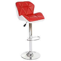 Decoshop26 Tabouret de bar chaise de comptoir hauteur réglable en synthétique rouge cadre en acier chromé 04_0001229