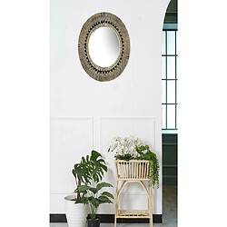 Vente-Unique Miroir rond en paille de mendong CHOKWE - D. 80 cm - Naturel