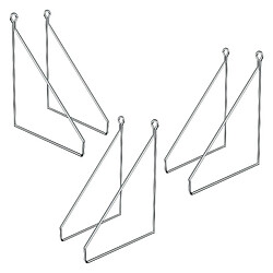 ML DESIGN MODERN LIVING Lot de 6 supports d'étagère murale équerre triangle en métal argent 200 x 250 mm 