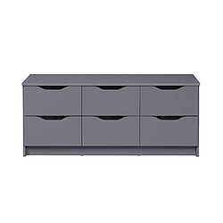 Mes Commode 6 tiroirs 122x40x51 cm gris foncé 