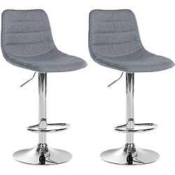 Non Lot de 2 tabourets de bar Lex tissu C 