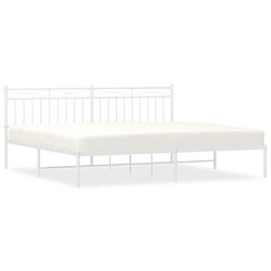 Maison Chic Lit adulte - Cadre de lit métal avec tête de lit,Structure du lit Contemporain pour chambre blanc 193x203 cm -MN70484