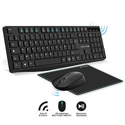 Advance Pack elite clavier, souris sans fil + tapis pour burautique et gaming - clics silencieux - 1600 dpi