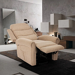 LE ROI DU RELAX Fauteuil électrique de relaxation massage et chauffage avec roues Victoria, Couleur: Beige