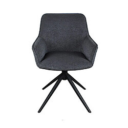 Avis Mes Lot de 2 fauteuils pivotant 59x61x83,5 cm en tissu gris foncé et noir