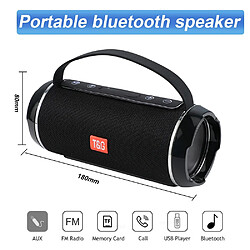 Universal Portable portable extérieur haut-parleur Bluetooth Sound Bar Sound Colonne Subwoofer Musique Centre de musique Boombox 3D Radio stéréo | Haut-parleurs portatifs (Noir)