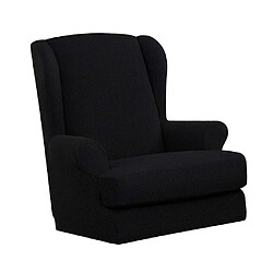 Acheter Jacquard Stretch Wing Retour Housse Fauteuil Wingback Canapé Noir