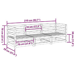 vidaXL Salon de jardin 3 pcs bois de pin imprégné pas cher