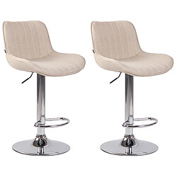 Non Lot de 2 tabourets de bar Lentini tissu chrome 