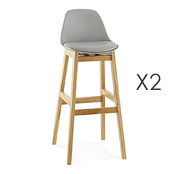 Mes Lot de 2 tabourets de bar design 42x48x102cm - gris ELO 