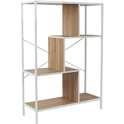 The Home Deco Factory Etagère en bois et métal blanc Edison 80 x 30 x 113 cm.