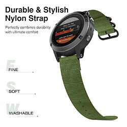 Avis Wewoo Bracelet pour montre connectée Garmin Fenix 5 en nylon à trois anneaux de 22 mm vert armée