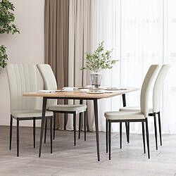 vidaXL Chaises à manger lot de 4 Crème Velours 