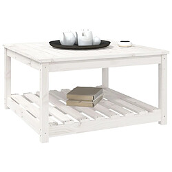 Avis vidaXL Table de jardin blanc 82,5x82,5x45 cm bois massif de pin