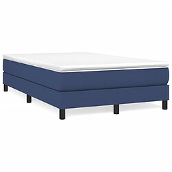 Maison Chic Lit adulte- Lit + matelas,Sommier à lattes de lit avec matelas bleu 120x190 cm tissu -GKD25242