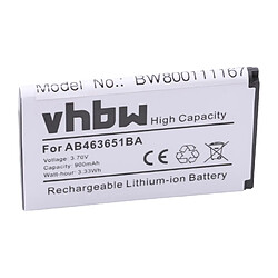 vhbw Li-Ion batterie 900mAh (3.7V) pour téléphone smartphone Samsung A697 Sunburst, Blade, Chart, Chat 222, Chat 322, Chat 350, Emporio Armani