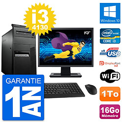 PC Tour Lenovo M93p Ecran 19" Intel i3-4130 RAM 16Go Disque 1To Windows 10 Wifi - Occasion