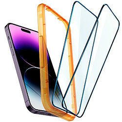 Spigen Sgp Spigen AlignMaster Verre Trempé Compatible avec iPhone 14 Pro Max, 2 Pièces, Couverture complète, Résistant aux Rayures, 9H Protection écran 