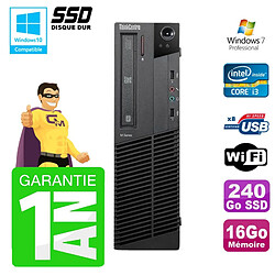 PC Lenovo M91p SFF Intel I3-2120 16Go Disque 240Go SSD Graveur Wifi W7 · Occasion 